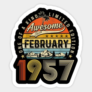 Awesome Since February 1957 Vintage 66th Birthday Sticker